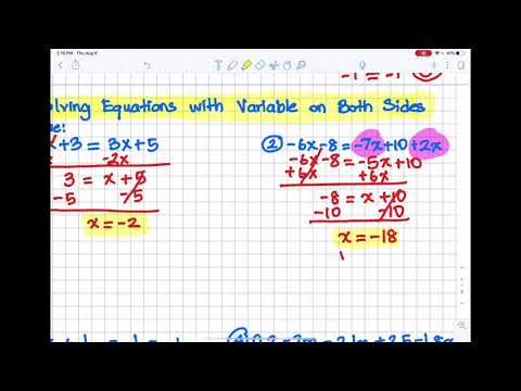 Solving Multi-step Equations with Variable on Both Sides (Including ...