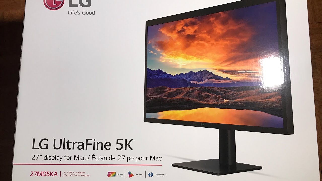 LG Ultrafine 5K Display Unboxing setup w/13\