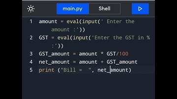 Calculating GST using PYTHON#shorts