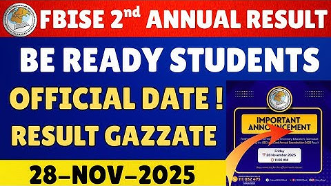 Fbise Ssc 2nd Annual Examination Result Date Official Notification | Fbise Result Gazzate 