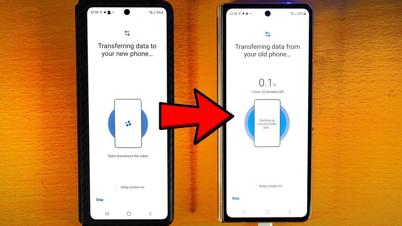 How to transfer files and apps from one Samsung phone to another?