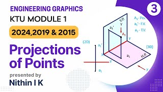 Projections of Points|  Module 1  | KTU Engineering Graphics