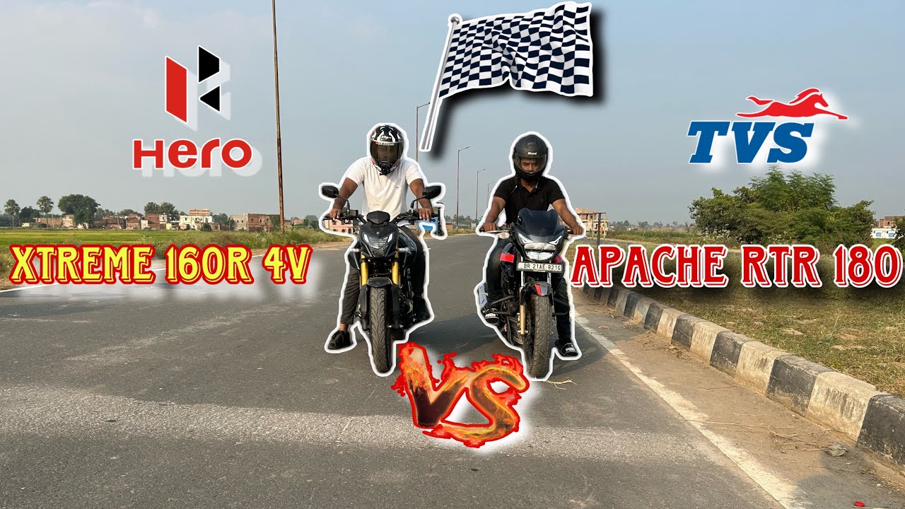 2023 Apache  RTR 180 Vs 2023 Xtreme 160R 4V Drag Race 🔥