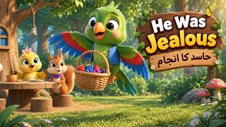 The Jealous Parrot Learned a Lesson 🦜 | Kids Moral Story #animatedclips #kidscartoons