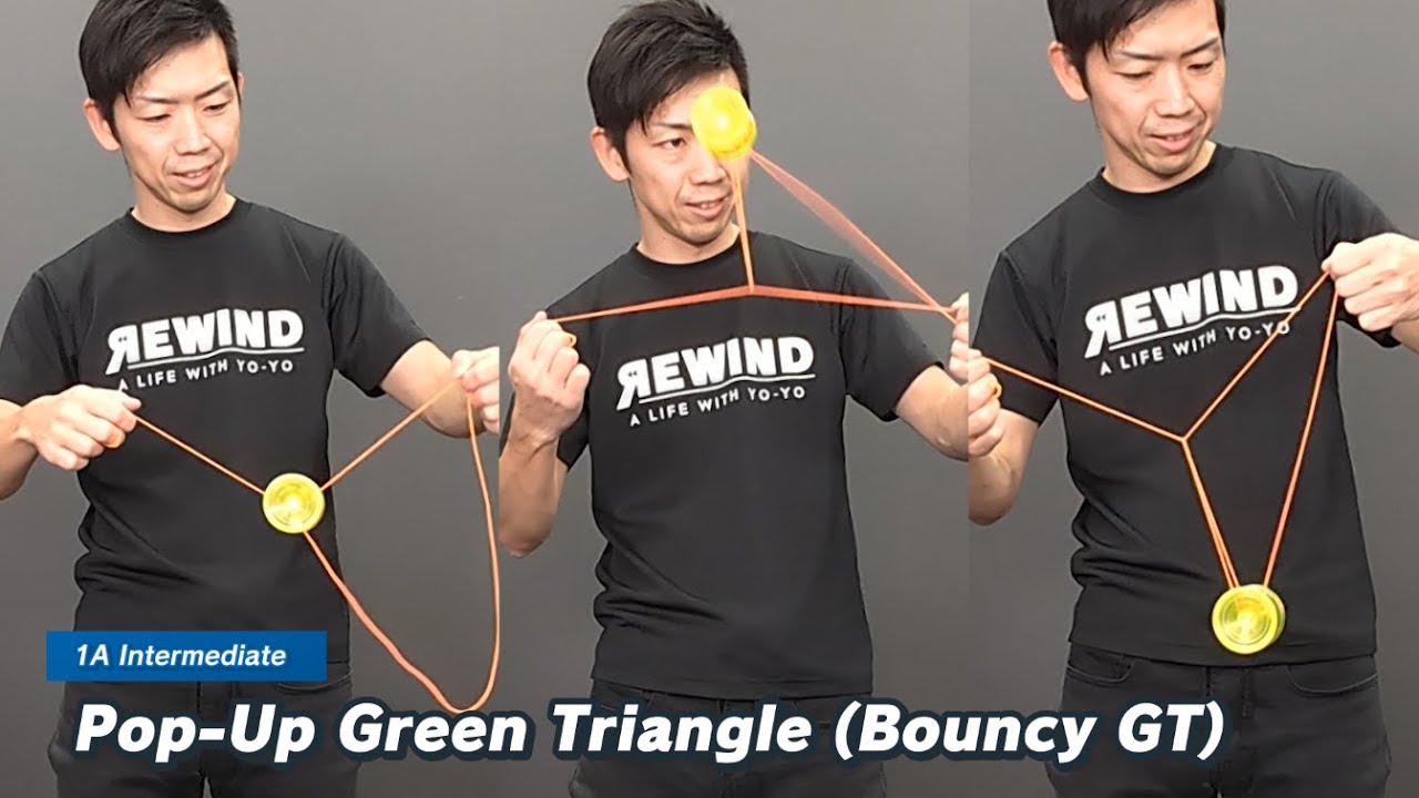 Cool & Flashy!] Pop-Up Green Triangle (Bouncy GT) [REWIND Yo-Yo
