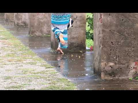 Barefoot walking in the rain II