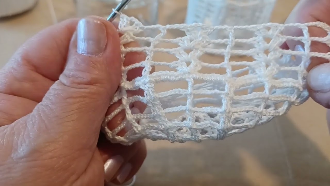 Tutorial,, copri  bicchiere,  uncinetto,  Terza parte,  lavoro Finito,, 