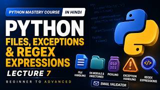 Python File Handling, Exception Handling & Regex | File I/O, try/except, Regex | TechSpirit
