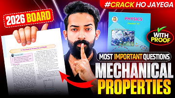 😱 Most Important Questions of Mechanical Properties of Fluids | Class 12 Physics HSC Board 2026 🔥💯