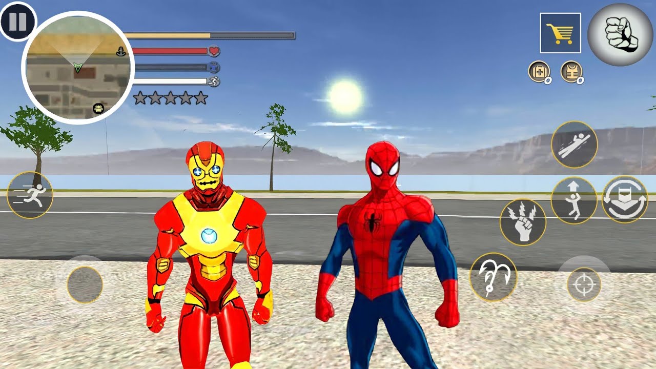 Süper Kahraman Demir Adam Oyunu - Flying Iron Rope Hero Vegas Gangster City #2 - Android Gameplay