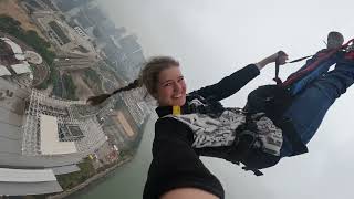 Liza back jump Macau Tower 2024 gopro video