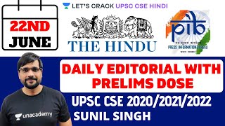 22nd June - Daily Current Affairs | The Hindu Summary & PIB - Pre Mains (UPSC CSE/IAS 2020)