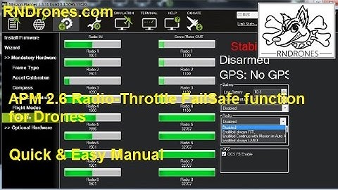 APM 2.6 Radio-Throttle FailSafe function for Drones: Quick & Easy Manual