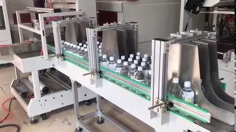 Cuff Type Automatic Bottles Shrink Wrap Machine Working Video