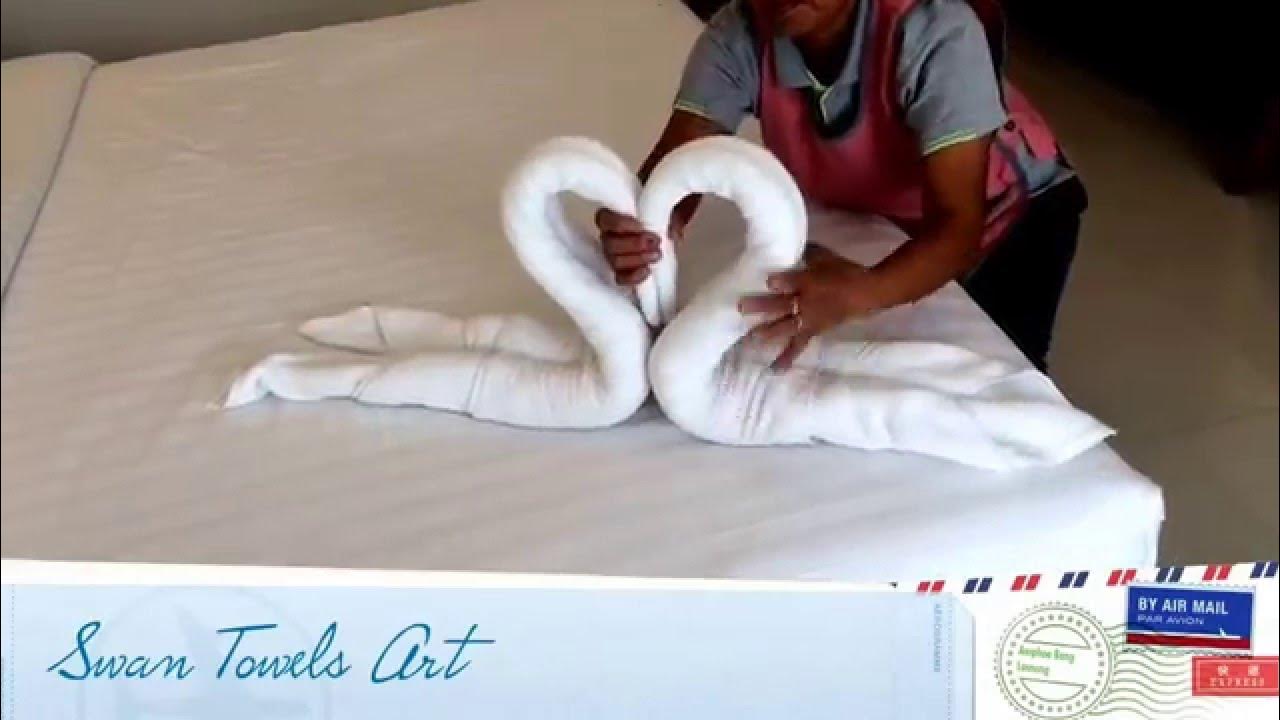 Swan Towel Towel Art YouTube