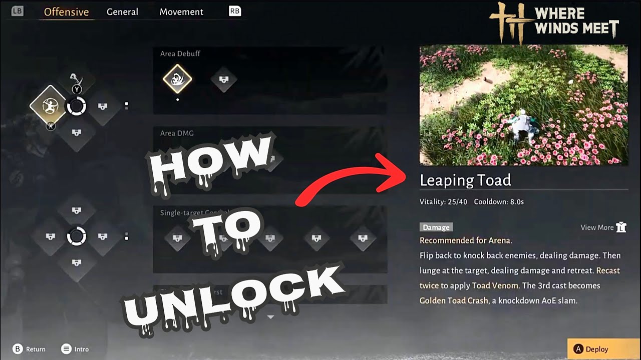 Где встречаются ветры – разблокировка мистического навыка «Прыгающая жаба» | Руководство для Tami...