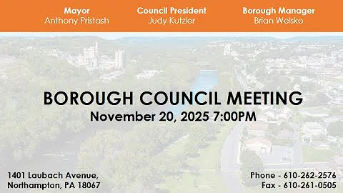 Northampton Borough Council Meeting - November 20, 2025