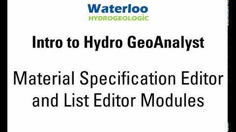 Intro to HGA: Material Specification and List Editor Modules