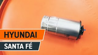 Hoe Benzinefilter van de motor vervangen HYUNDAI SANTA FÉ II (CM) - videogids