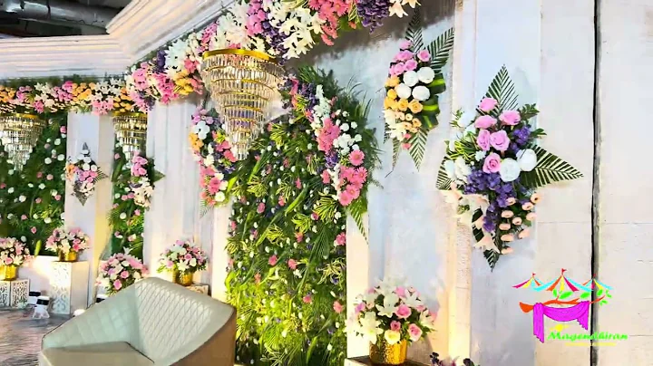 Reception decoration 😍| Wedding stage decoration | Grand stage decoration | #wedding #decoration 