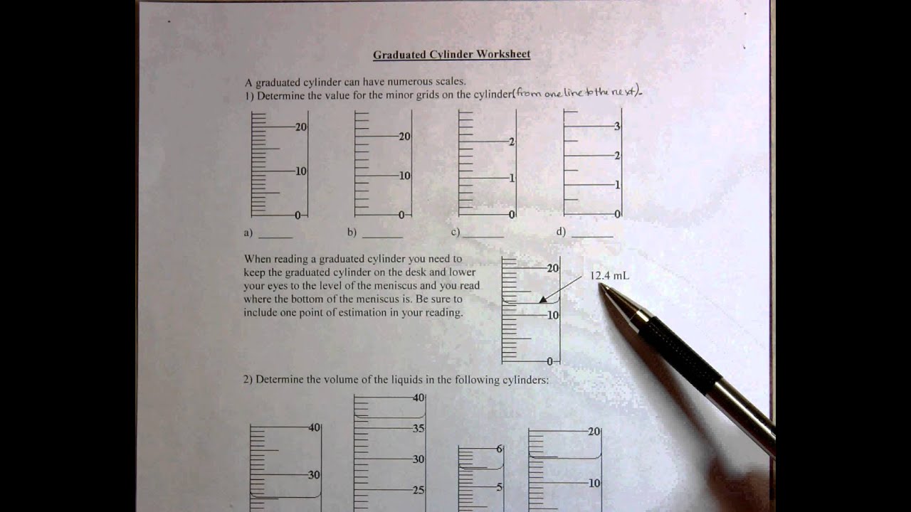 How To Read A Graduated Cylinder Worksheet - Promotiontablecovers