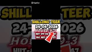 Shillong Teer Result 🔥24/April /2026/. House.Hit
