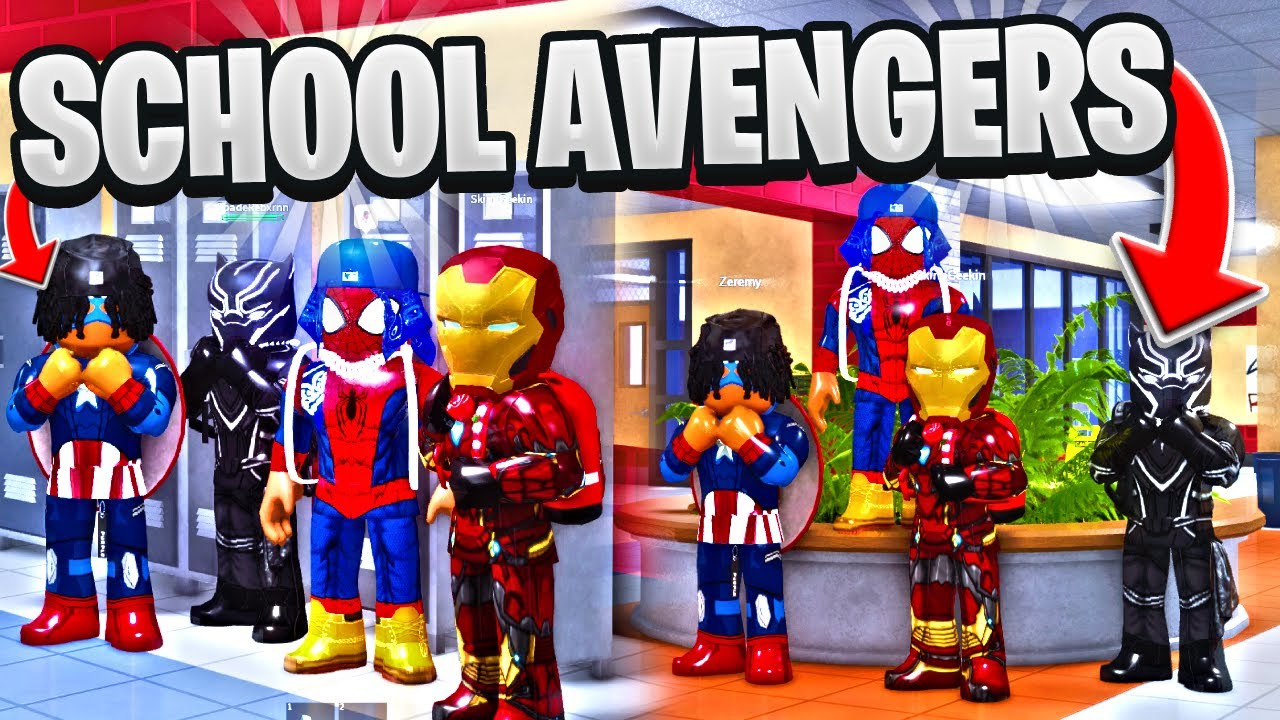 SCHOOL AVENGERS GANG TAKES OVER ROBLOX FIGHT IN A SCHOOL