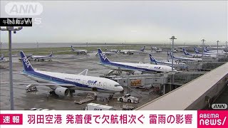 羽田空港が雷の影響で作業ストップ　欠航する便も(2023年8月1日)