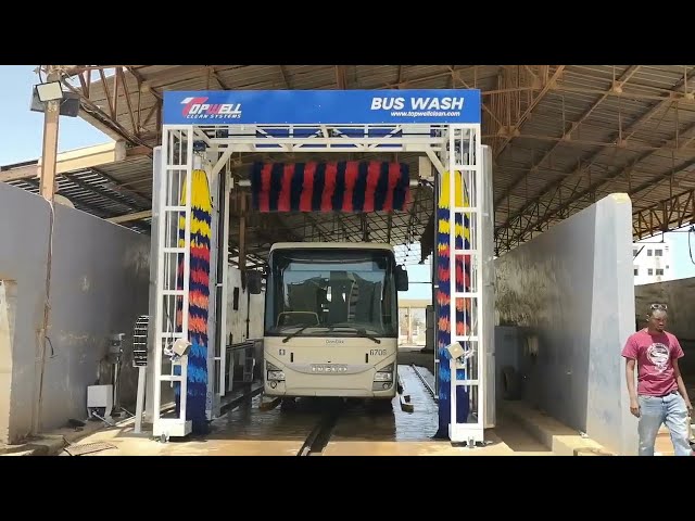 Auto rollover bus wash solutions for Senegal bus station