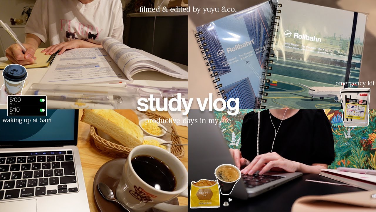Study Vlog | Подъём в 5 утра и 8 часов учёбы 📚👩🏻‍💻 | productive day | emergency kit | self cafe