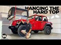 Jeep Wrangler Hard Top Removal and Storage Made Quick and Easy with a DIY Budget Ceiling Hanger