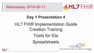 Spreadsheets - FHIR Implementation Guide Training