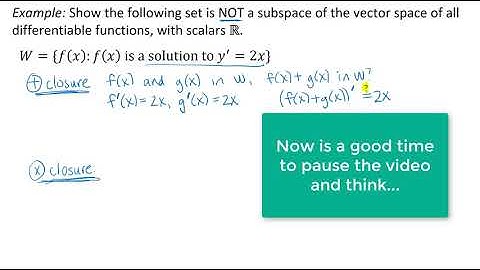 Show a Set is NOT a Subspace of the Set of Differentiable Functions