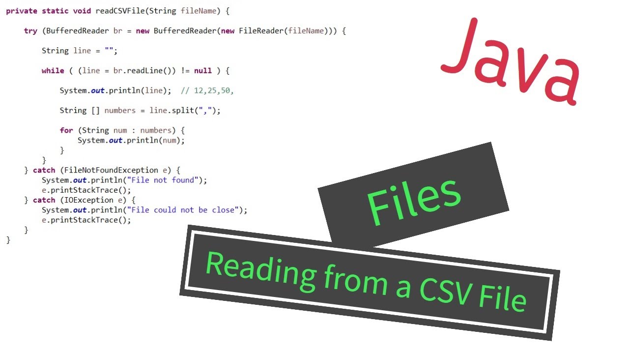 Java - Reading from a CSV file - YouTube