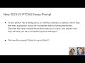 2023-24 Application Cycle PTCAS and Supplemental Essays Webinar Replay