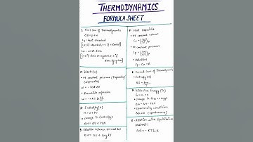 Thermodynamics | Formula Sheet | IIT-JEE | NEET | CUET | CBSE | Class -11 [ Chemistry ] 🔥