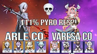111% Pyro Res? Arlecchino Varesa Destroy Spiral Abyss 12 Genshin Impact