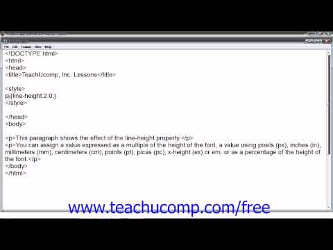 HTML5 and CSS3 Tutorial Line Spacing (Leading) Training Lesson 15.9