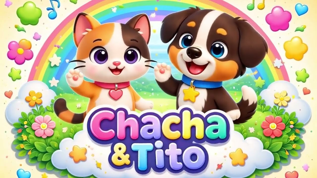 Jumping Forward and Back with Chacha & Tito | Cute Cat and Dog Nursery Rhymes for Babies & Toddlers