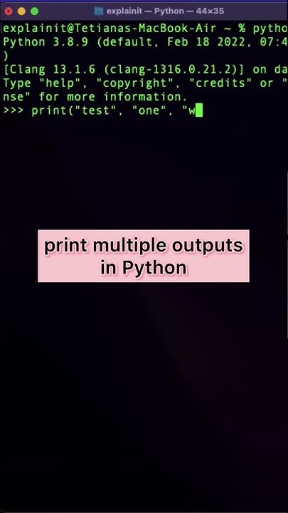 How to print multiple outputs in one line in Python - YouTube