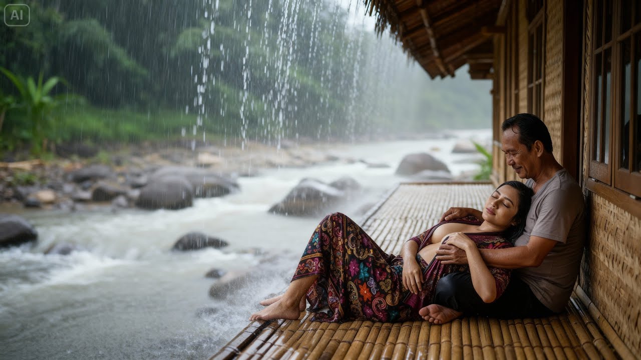 Массаж дождём на бамбуковой веранде | ASMR-звуки дождя для релаксации