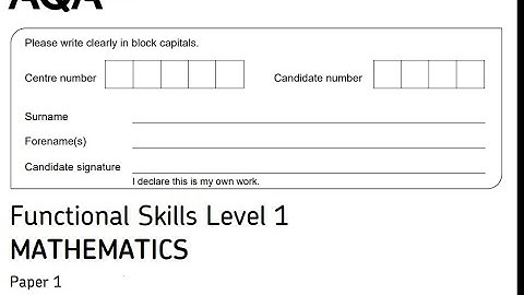 Functional Skills Maths L1 Jan2023 AQA