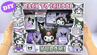 ✨Paper DIY✨Setting My Desk Kuromi Style | UNBOXING Kuromi Back To School😈ASMR