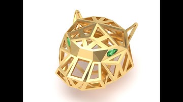 Gents Gold Tiger Pendant - Jay$ CAD Design