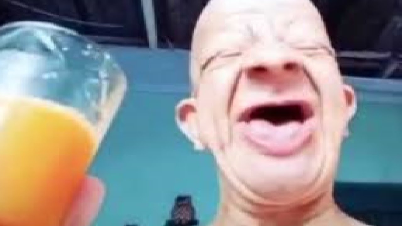 Bald guy drinking orange juice meme 2 YouTube