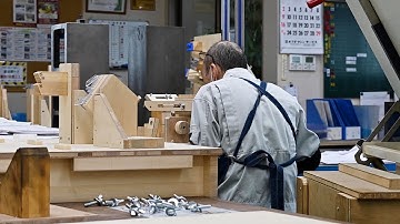 Automobile parts jigs manufacturing process. Japanese factory making wooden, metal, resin jigs.