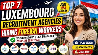 🚨 Luxembourg Jobs 2026 | Top 7 Recruitment Agencies Hiring Foreign Workers 🇱🇺