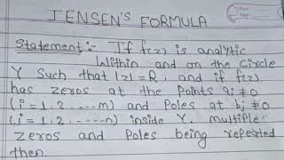Jensen's Formula proof# complex analysis
