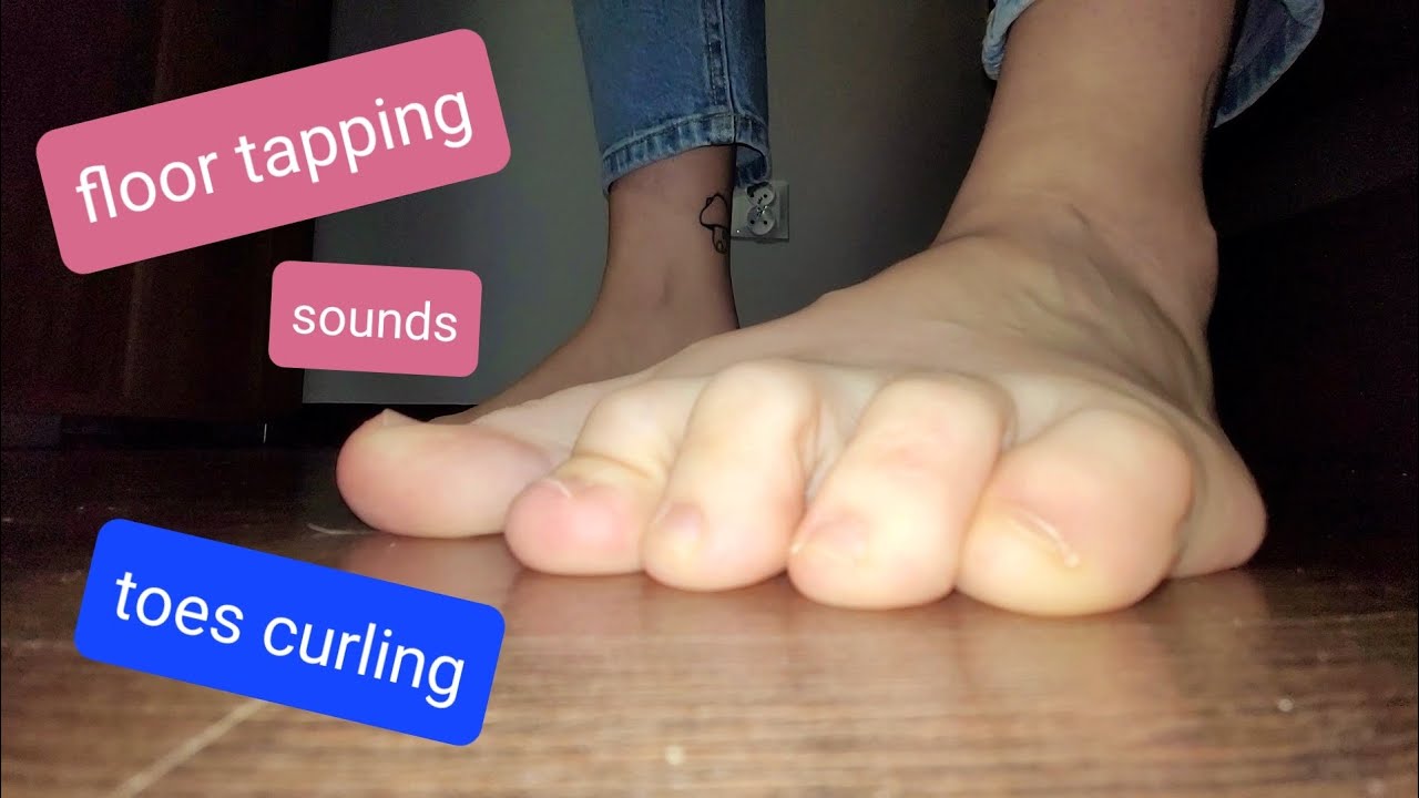 131 - floor tapping, toes curling, natural toenails, sounds - YouTube