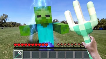 Realistic Texture ZOMBIE BATTLE  Minecraft in Real Life POV